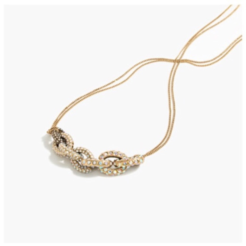 J Crew mixed pave link necklace NWOT